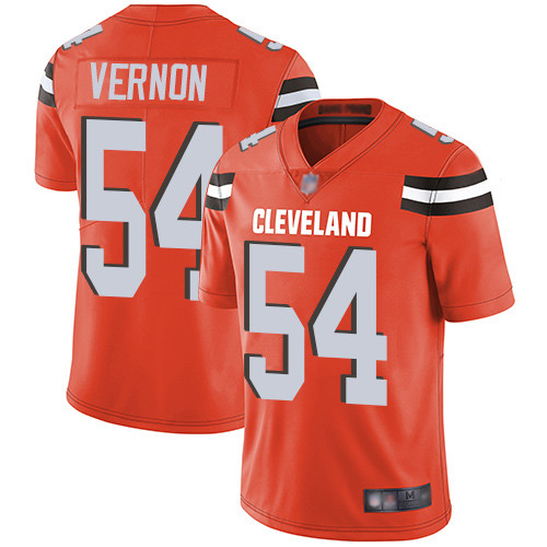 Cleveland Browns Olivier Vernon Men Orange Limited Jersey #54 NFL Football Alternate Vapor Untouchable